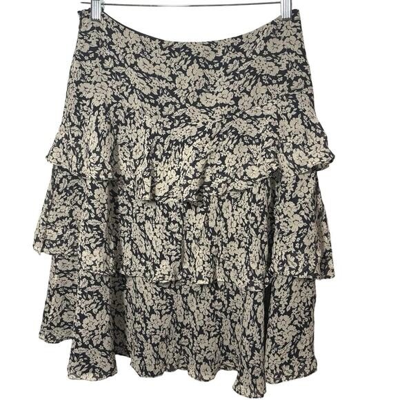 Lauren Ralph Lauren Dresses & Skirts - Lauren Ralph Lauren Silk Floral Tiered Skirt Petite 8P Blue White Ruffle A-Line​